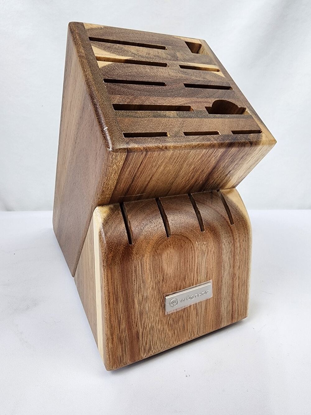 Wusthof 15-Slot Countertop Knife Block Multi-tone Acacia Wood 9" x 11" NEW